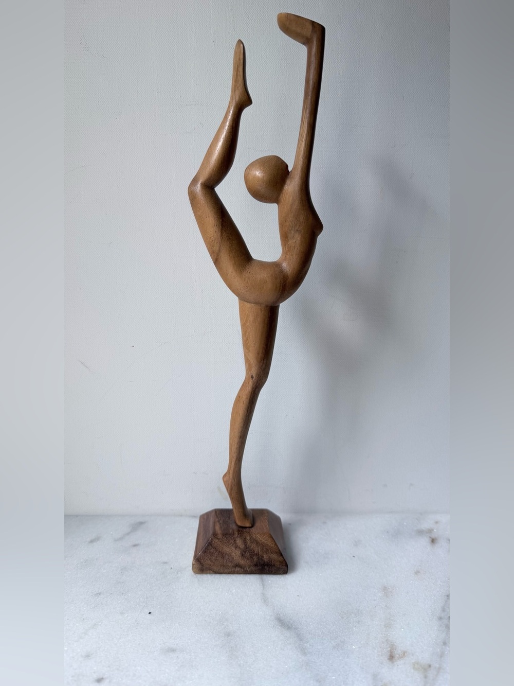 Wooden Dancer Sculpture - Brown Home Art Figurine - Picture 3 of 8